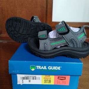 Kids' Gray and Green Sandals